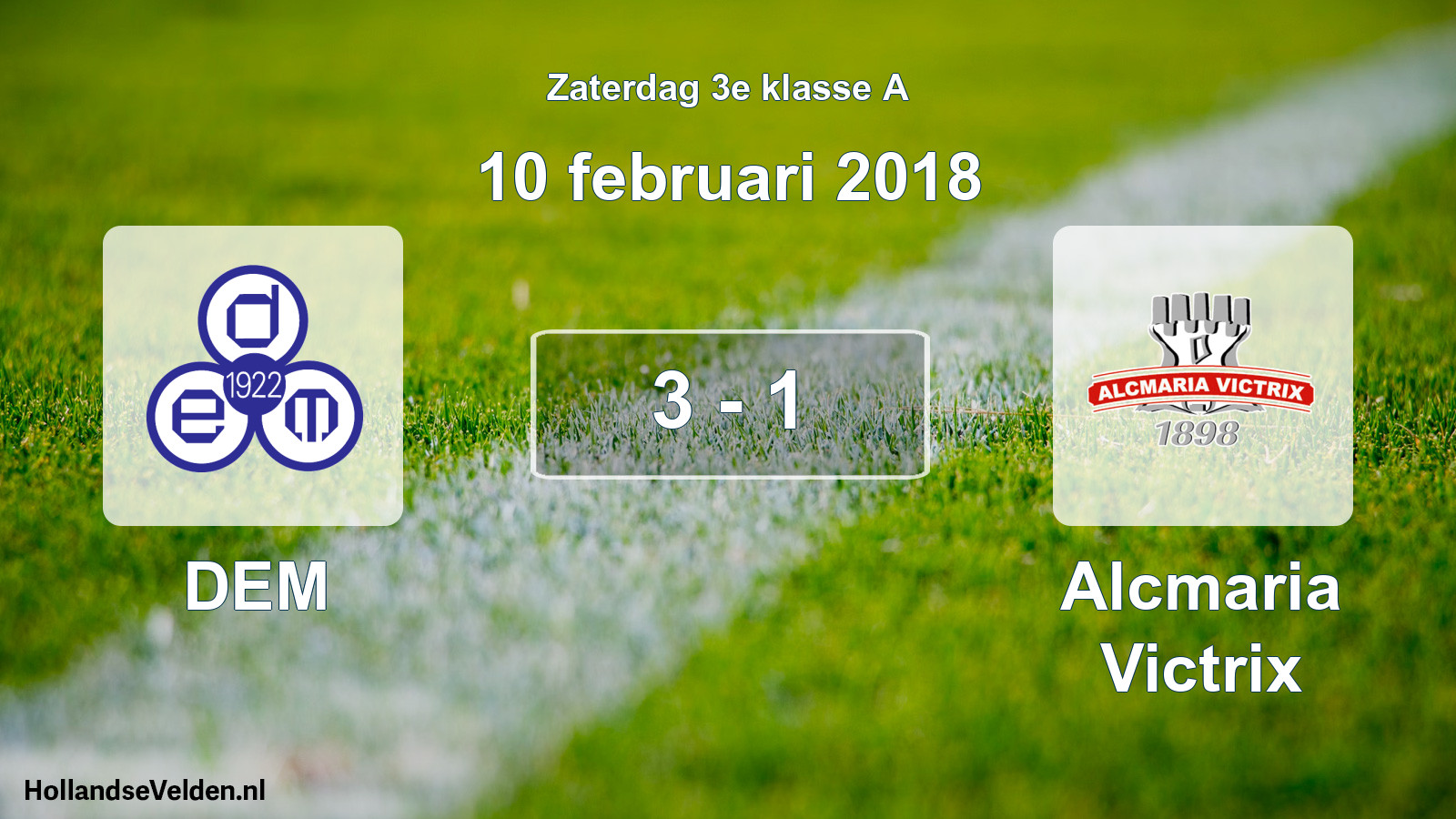 Total number of matches played: DEM - Alcmaria Victrix 3 - 1 (10 February 2018)