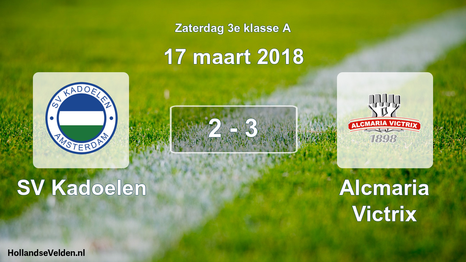 Total number of matches played: SV Kadoelen - Alcmaria Victrix 2 - 3 (17 March 2018)