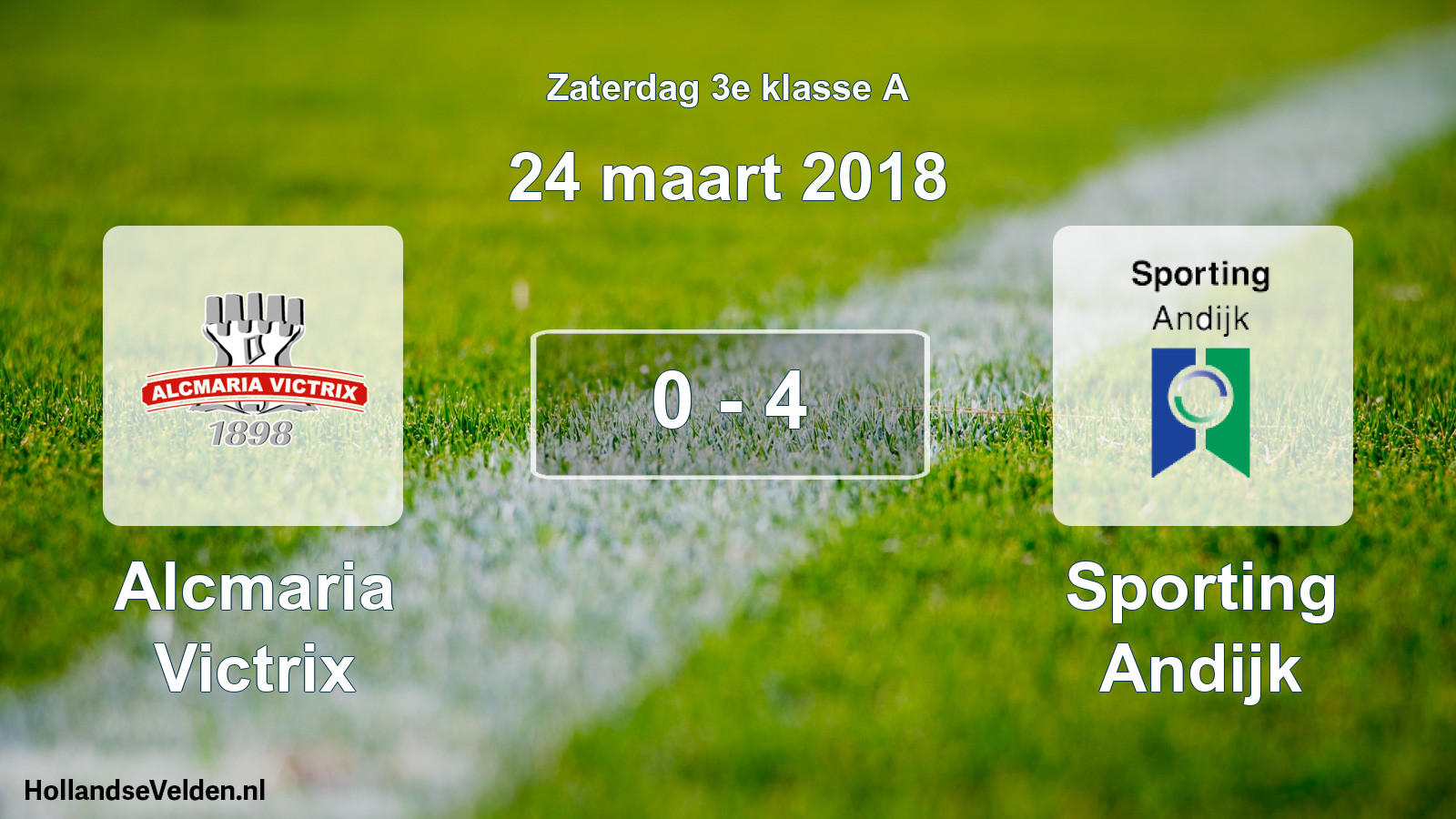 Total number of matches played: Alcmaria Victrix - Sporting Andijk 0 - 4 (24 March 2018)