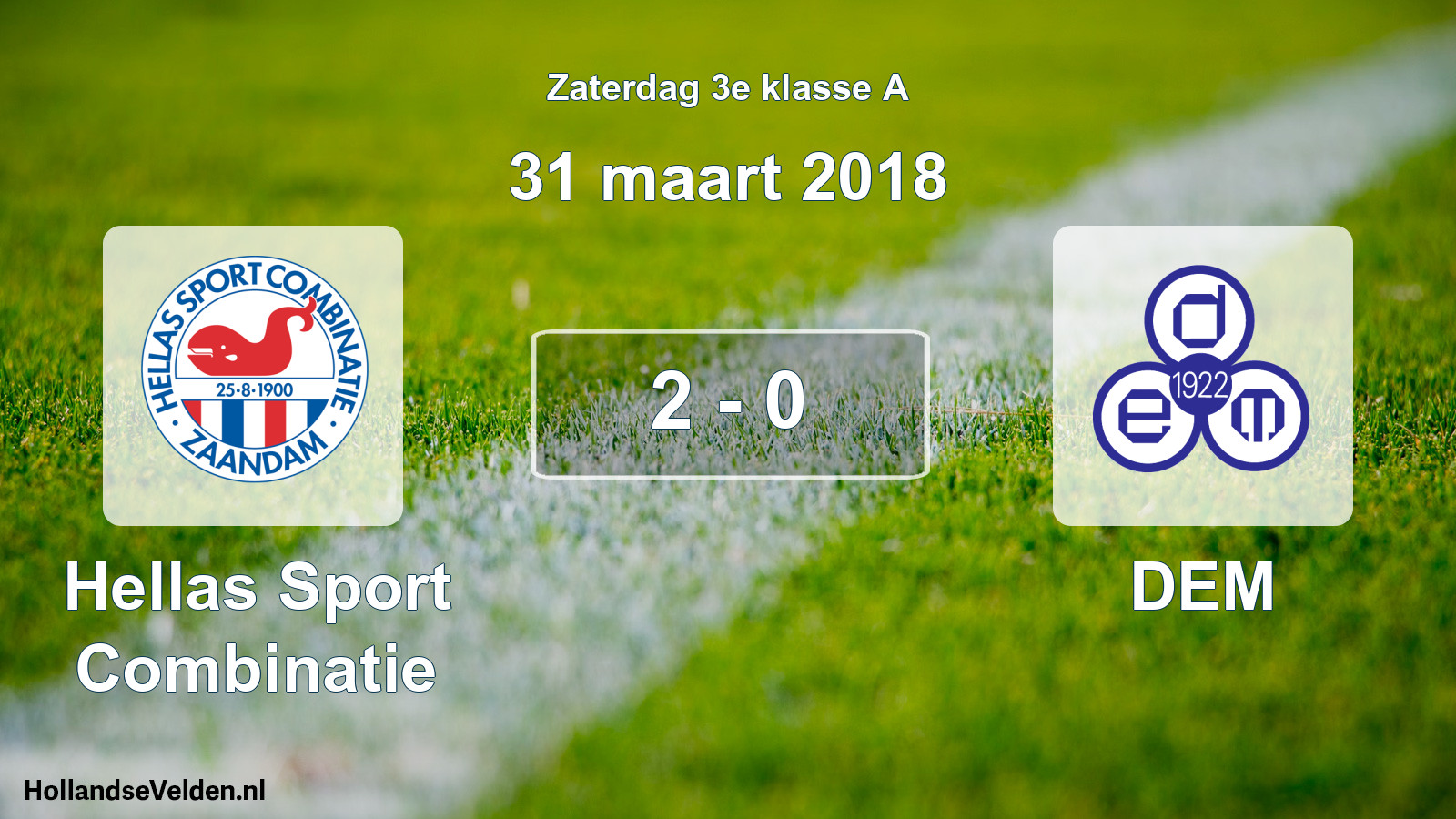 Total number of matches played: Hellas Sport Combinatie - DEM 2 - 0 (31 March 2018)
