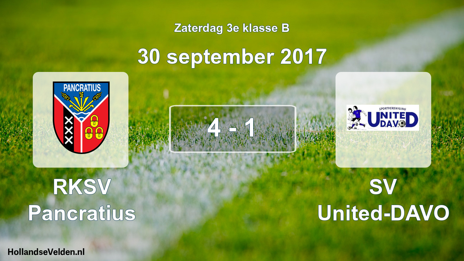 Total number of matches played: RKSV Pancratius - SV United-DAVO 4 - 1 (30 September 2017)