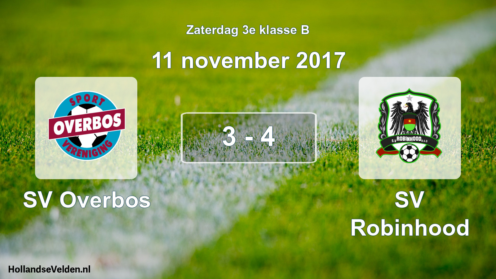 Total number of matches played: SV Overbos - SV Robinhood 3 - 4 (11 November 2017)