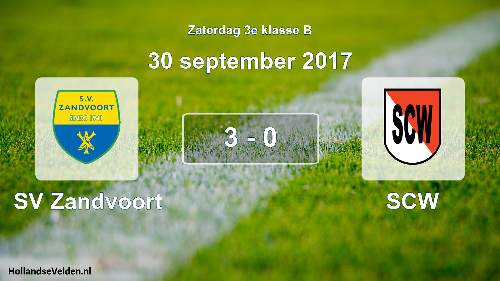 Total number of matches played: SV Zandvoort - SCW 3 - 0 (30 September 2017)