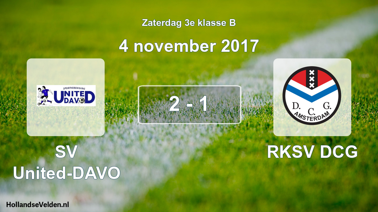 Total number of matches played: SV United-DAVO - RKSV DCG 2 - 1 (4 November 2017)