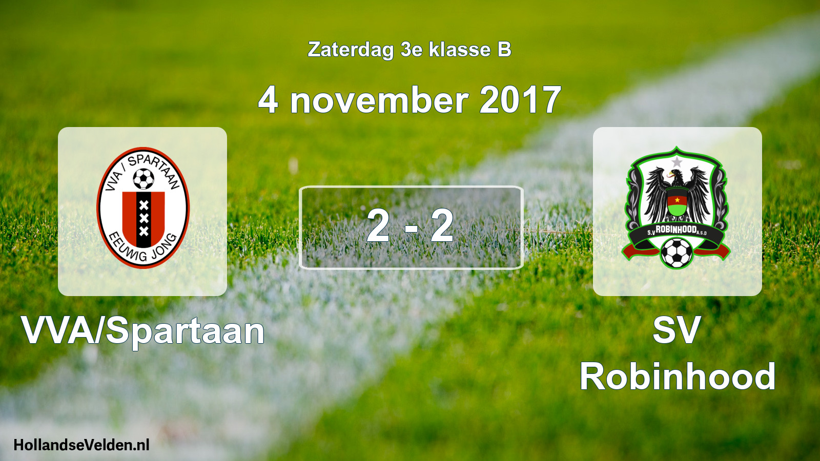 Total number of matches played: VVA/Spartaan - SV Robinhood 2 - 2 (4 November 2017)