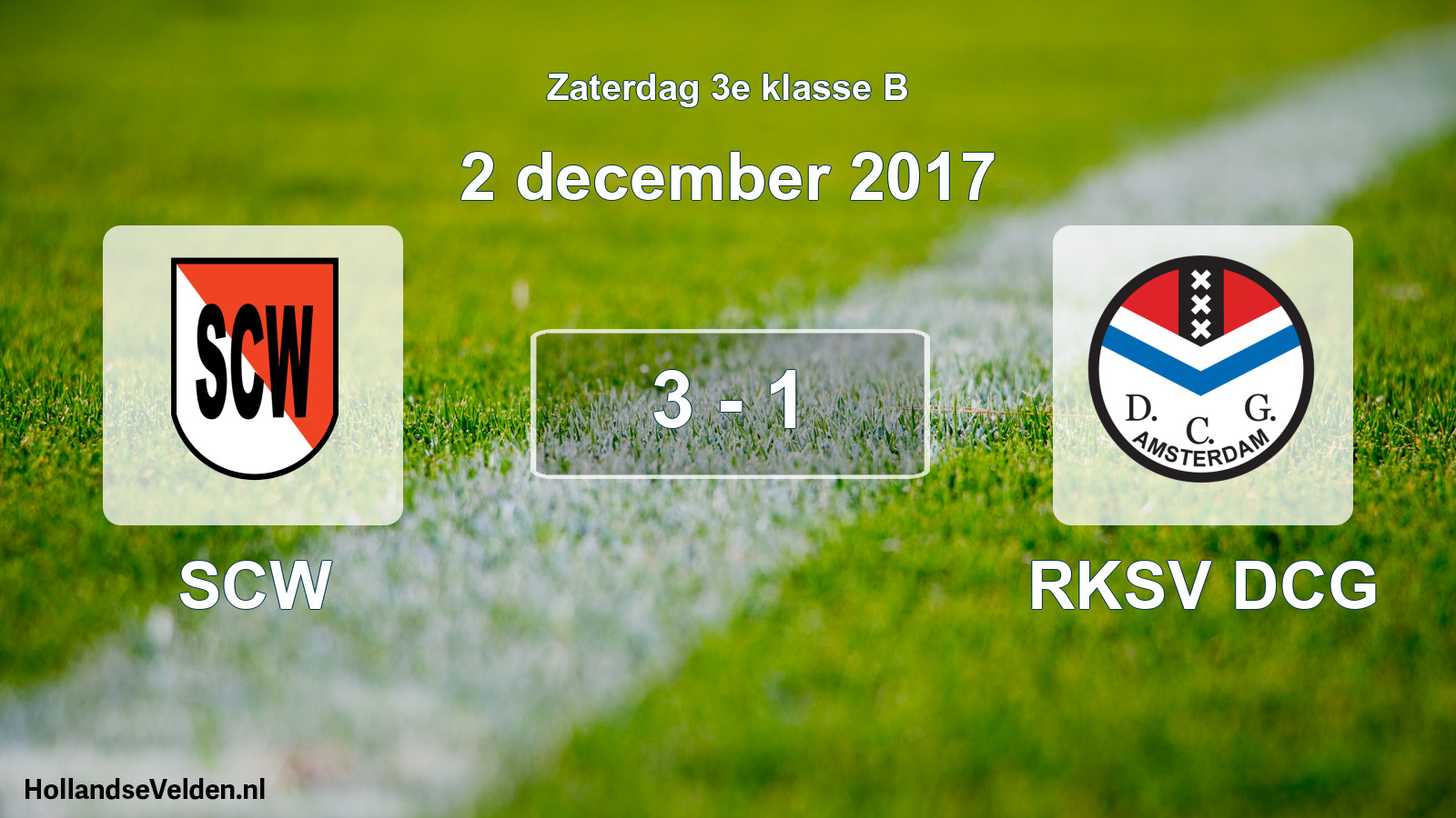 Total number of matches played: SCW - RKSV DCG 3 - 1 (2 December 2017)
