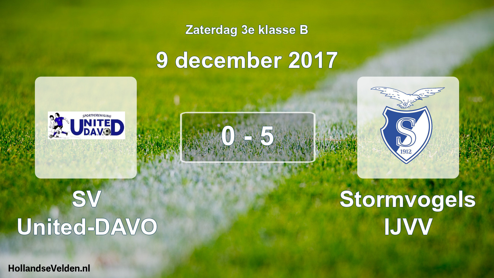 Total number of matches played: SV United-DAVO - Stormvogels IJVV 0 - 5 (9 December 2017)