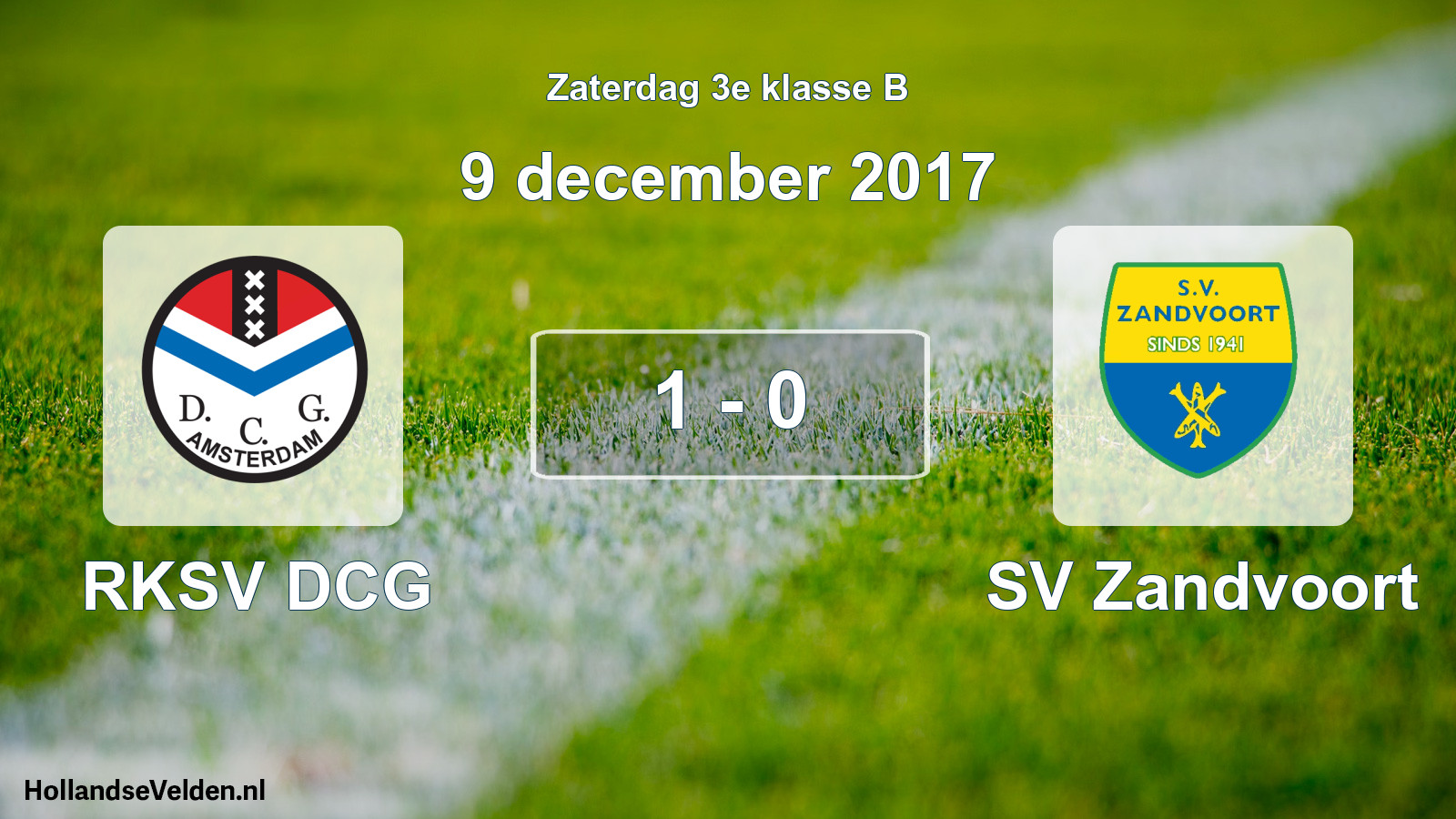 Total number of matches played: RKSV DCG - SV Zandvoort 1 - 0 (9 December 2017)