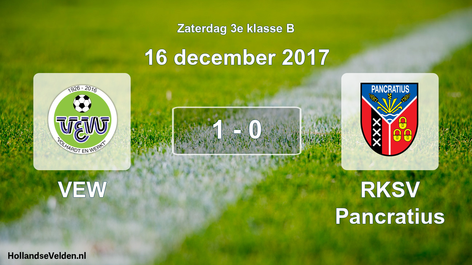 Total number of matches played: VEW - RKSV Pancratius 1 - 0 (16 December 2017)