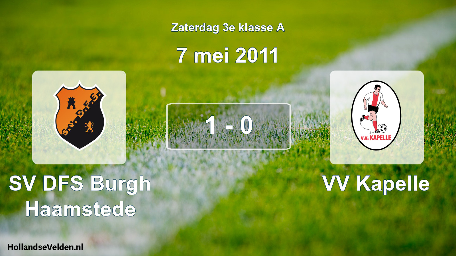 Total number of matches played: SV DFS Burgh Haamstede - VV Kapelle 1 - 0 (7 May 2011)