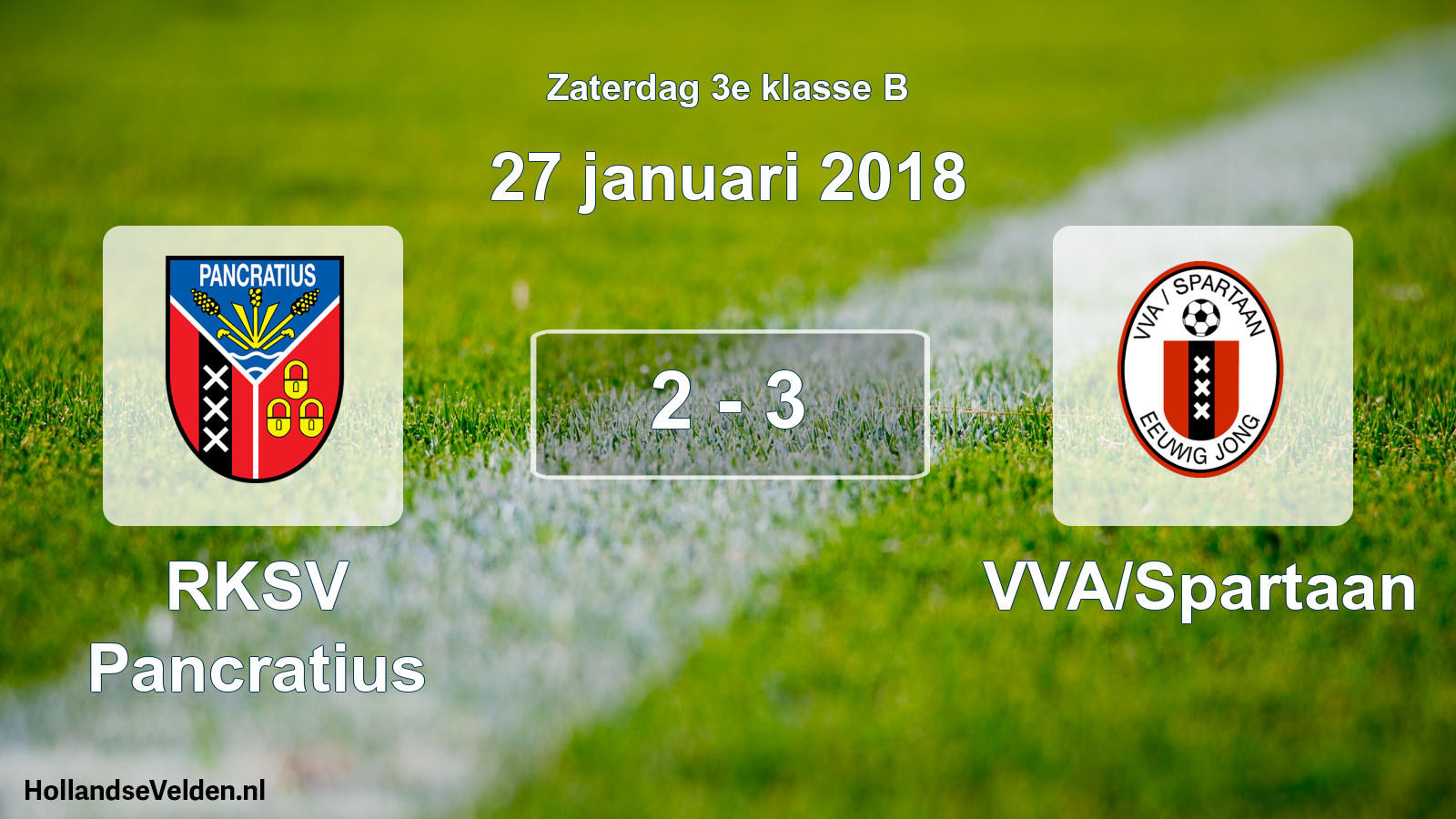 Total number of matches played: RKSV Pancratius - VVA/Spartaan 2 - 3 (27 January 2018)