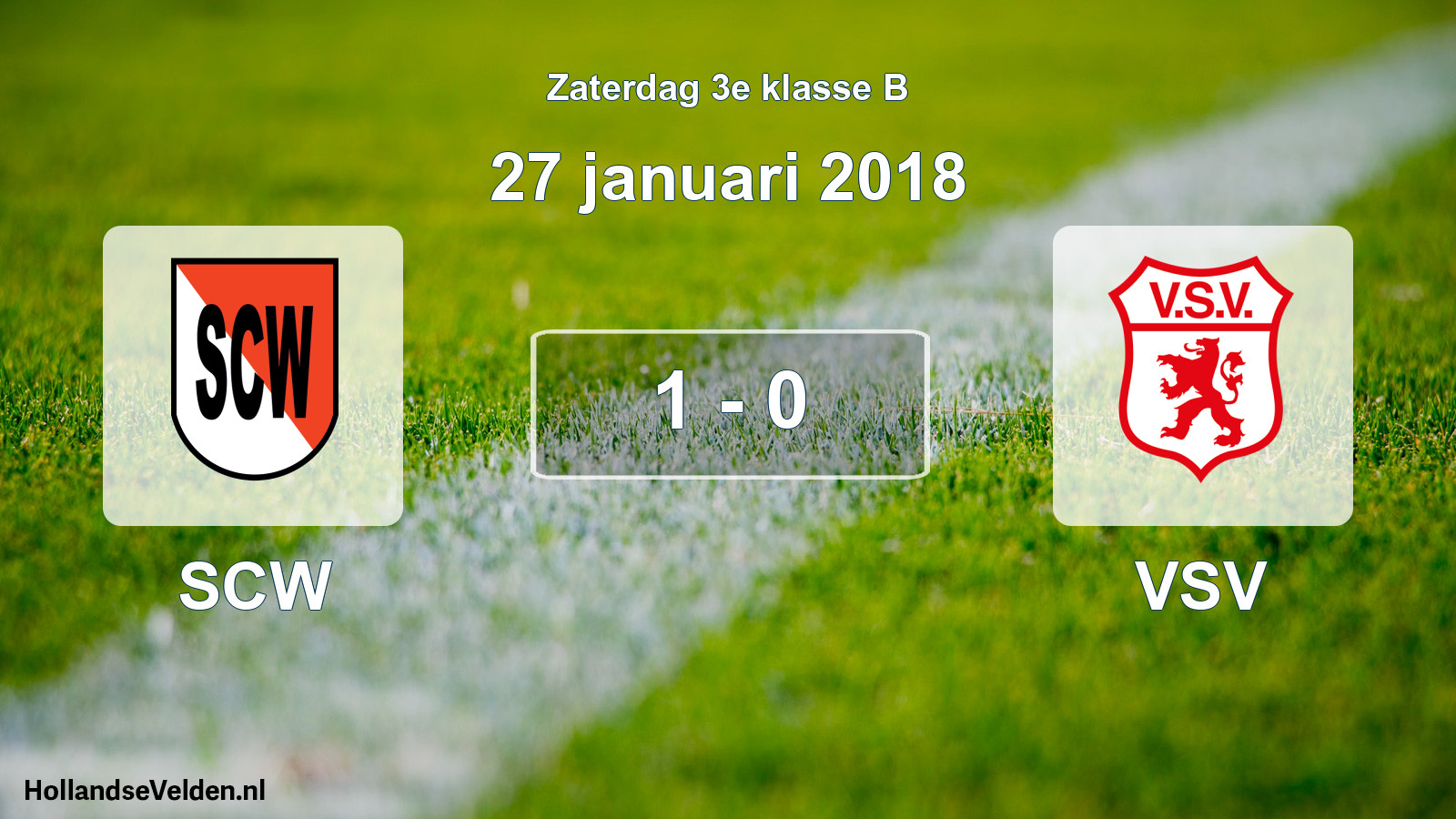 Total number of matches played: SCW - VSV 1 - 0 (27 January 2018)