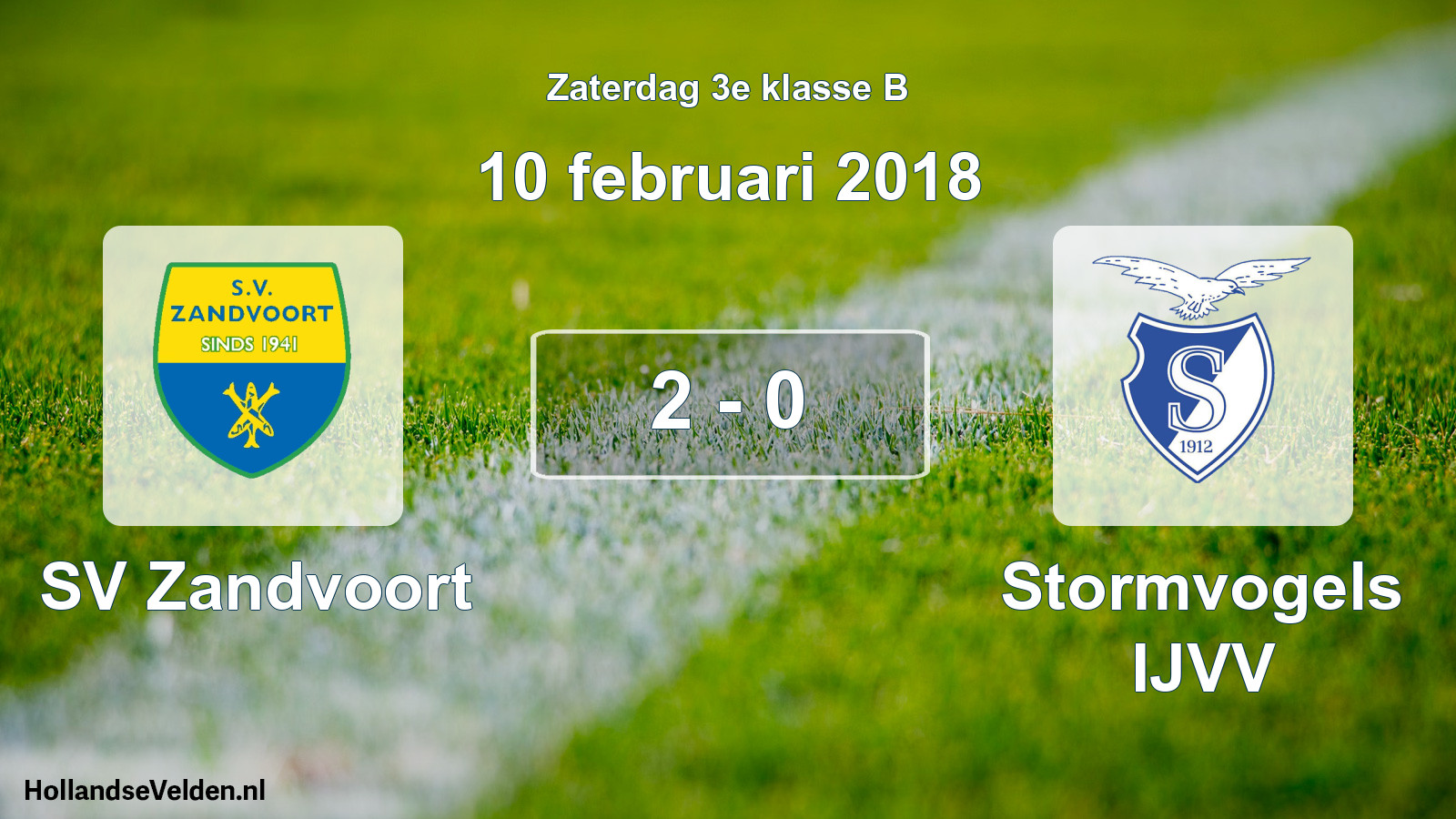 Total number of matches played: SV Zandvoort - Stormvogels IJVV 2 - 0 (10 February 2018)