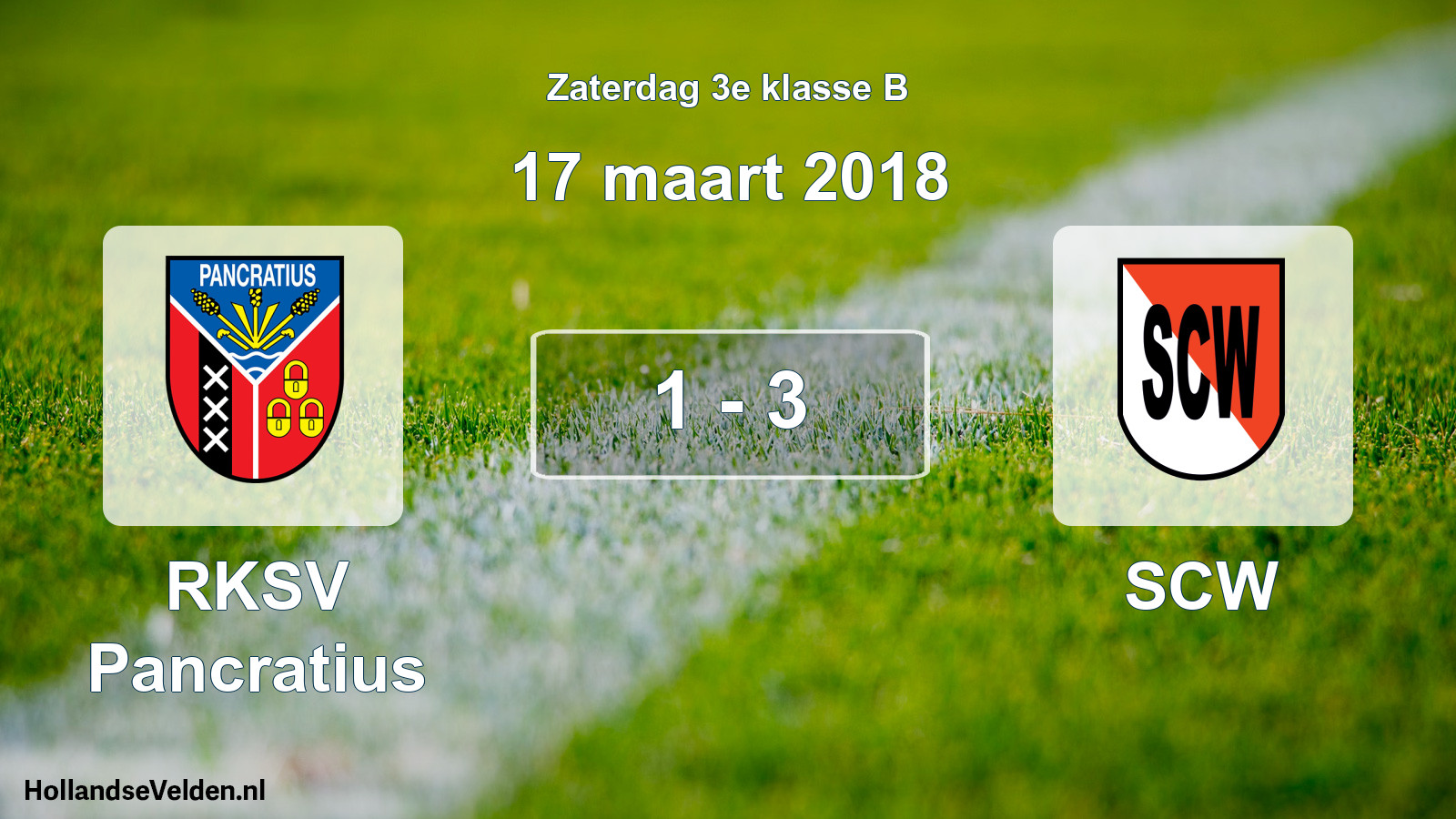 Total number of matches played: RKSV Pancratius - SCW 1 - 3 (17 March 2018)