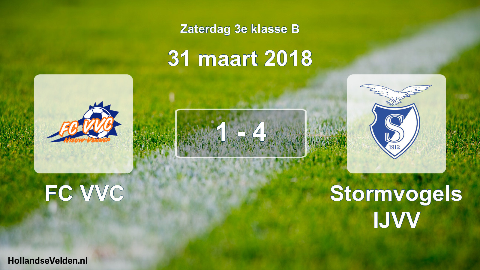 Total number of matches played: FC VVC - Stormvogels IJVV 1 - 4 (31 March 2018)