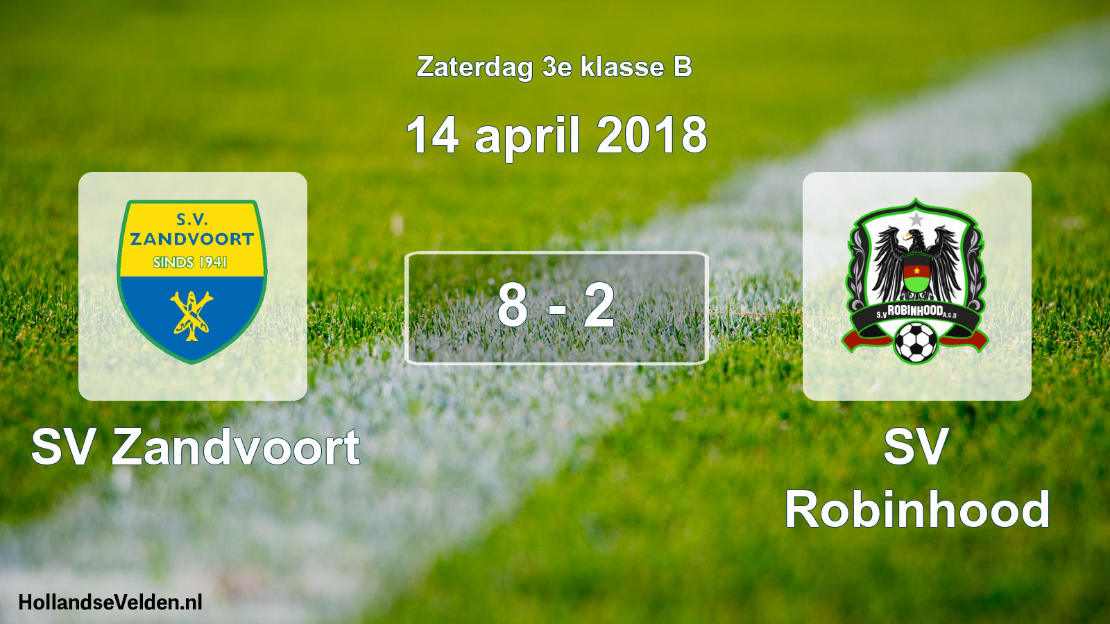 Total number of matches played: SV Zandvoort - SV Robinhood 8 - 2 (14 April 2018)