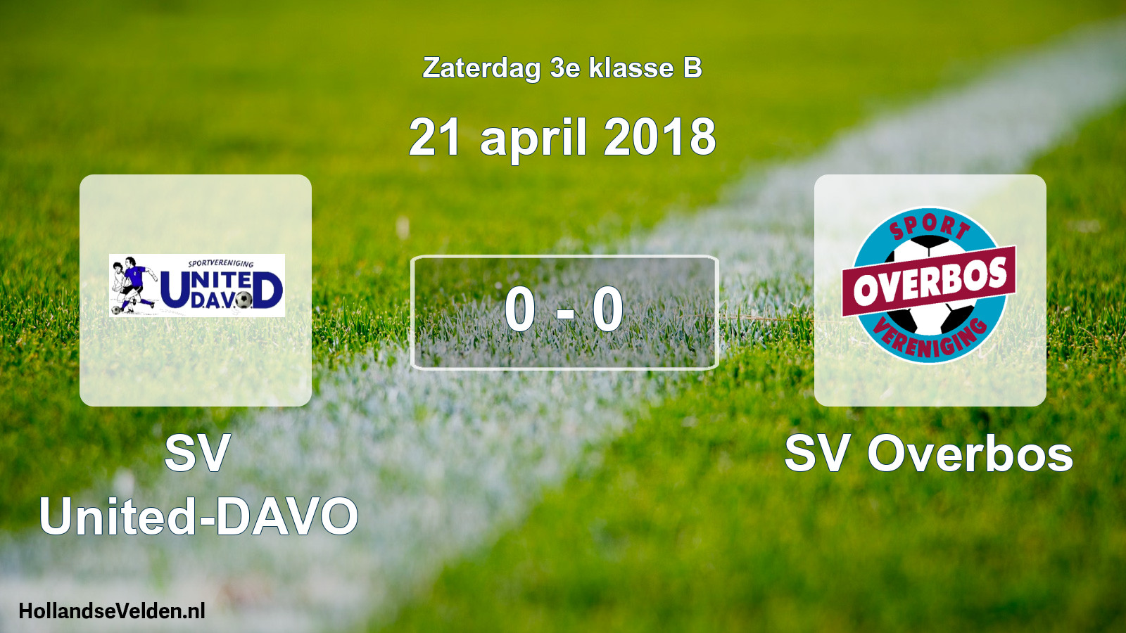 Total number of matches played: SV United-DAVO - SV Overbos 0 - 0 (21 April 2018)