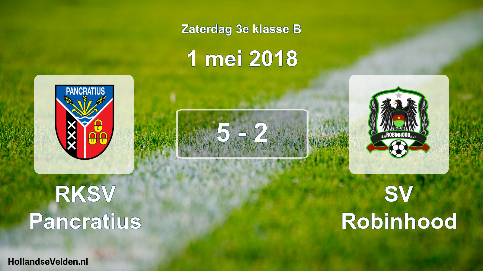 Total number of matches played: RKSV Pancratius - SV Robinhood 5 - 2 (1 May 2018)