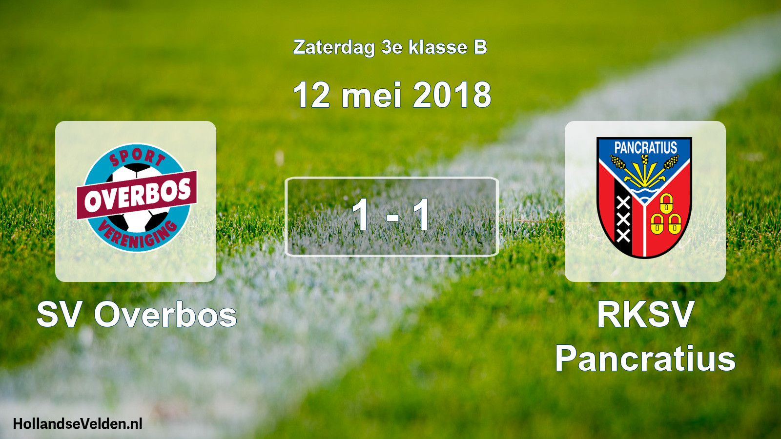 Total number of matches played: SV Overbos - RKSV Pancratius 1 - 1 (12 May 2018)