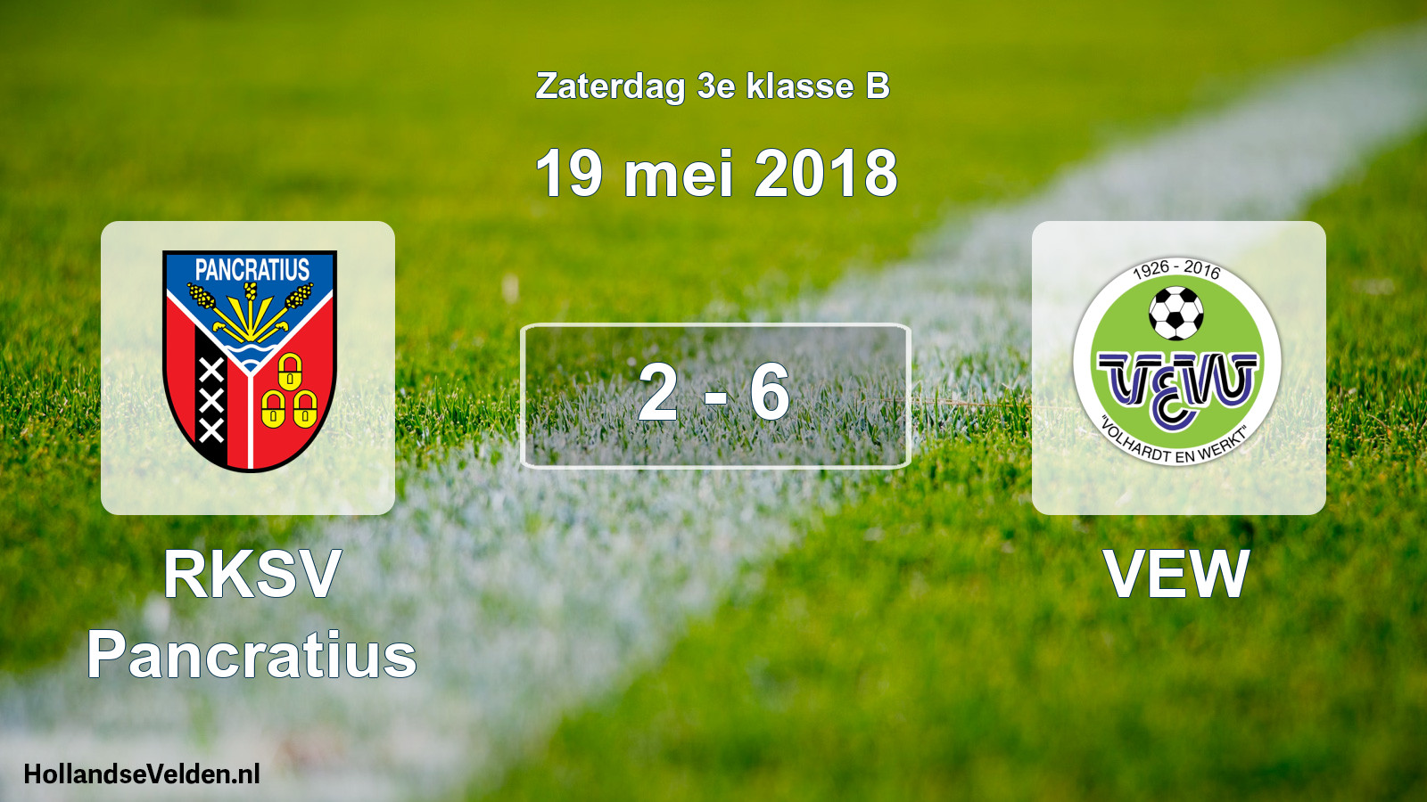 Total number of matches played: RKSV Pancratius - VEW 2 - 6 (19 May 2018)