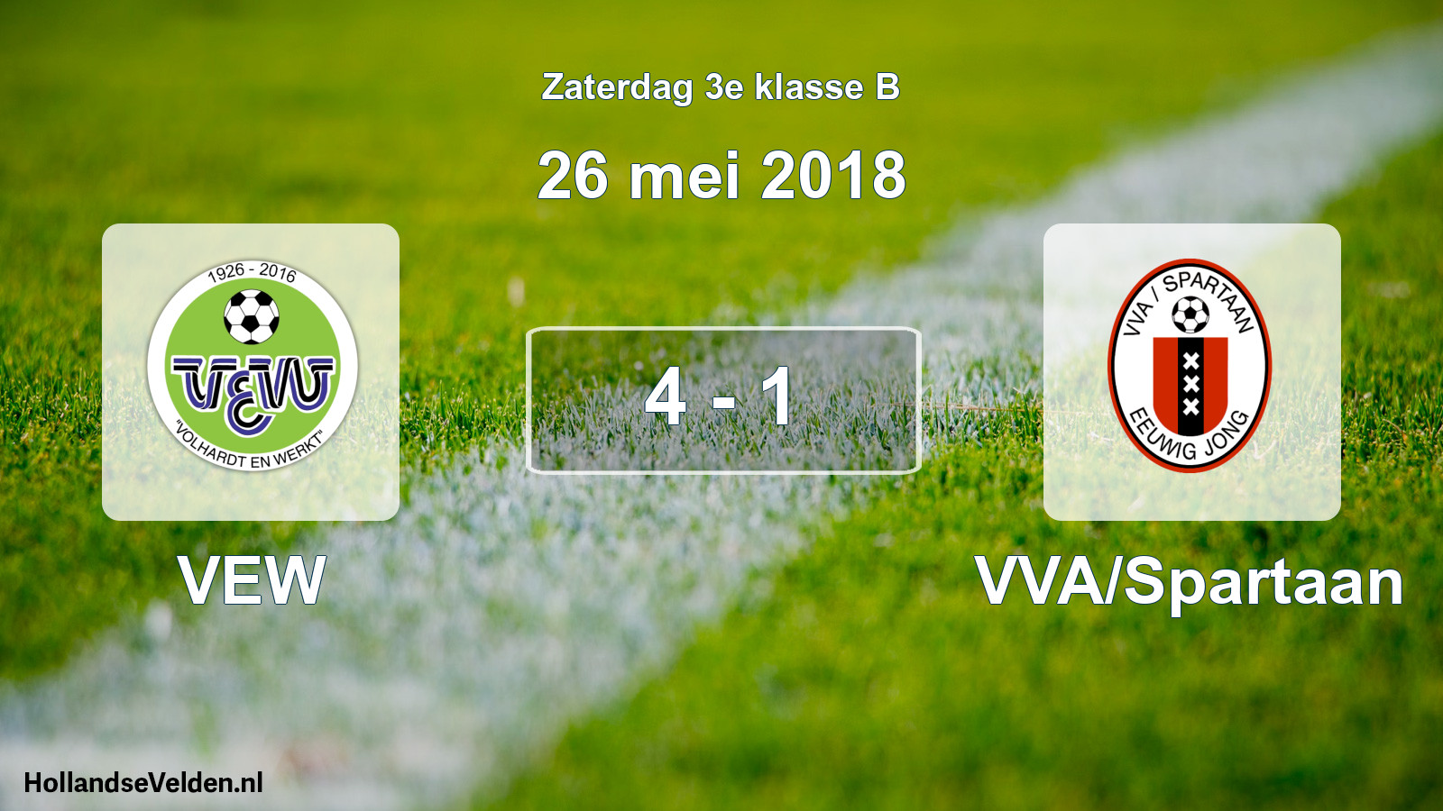 Total number of matches played: VEW - VVA/Spartaan 4 - 1 (26 May 2018)