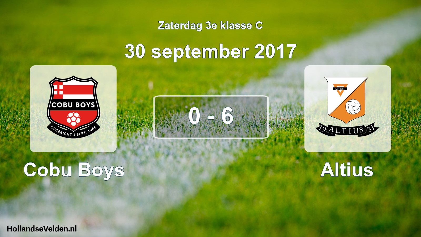 Total number of matches played: Cobu Boys - Altius 0 - 6 (30 September 2017)