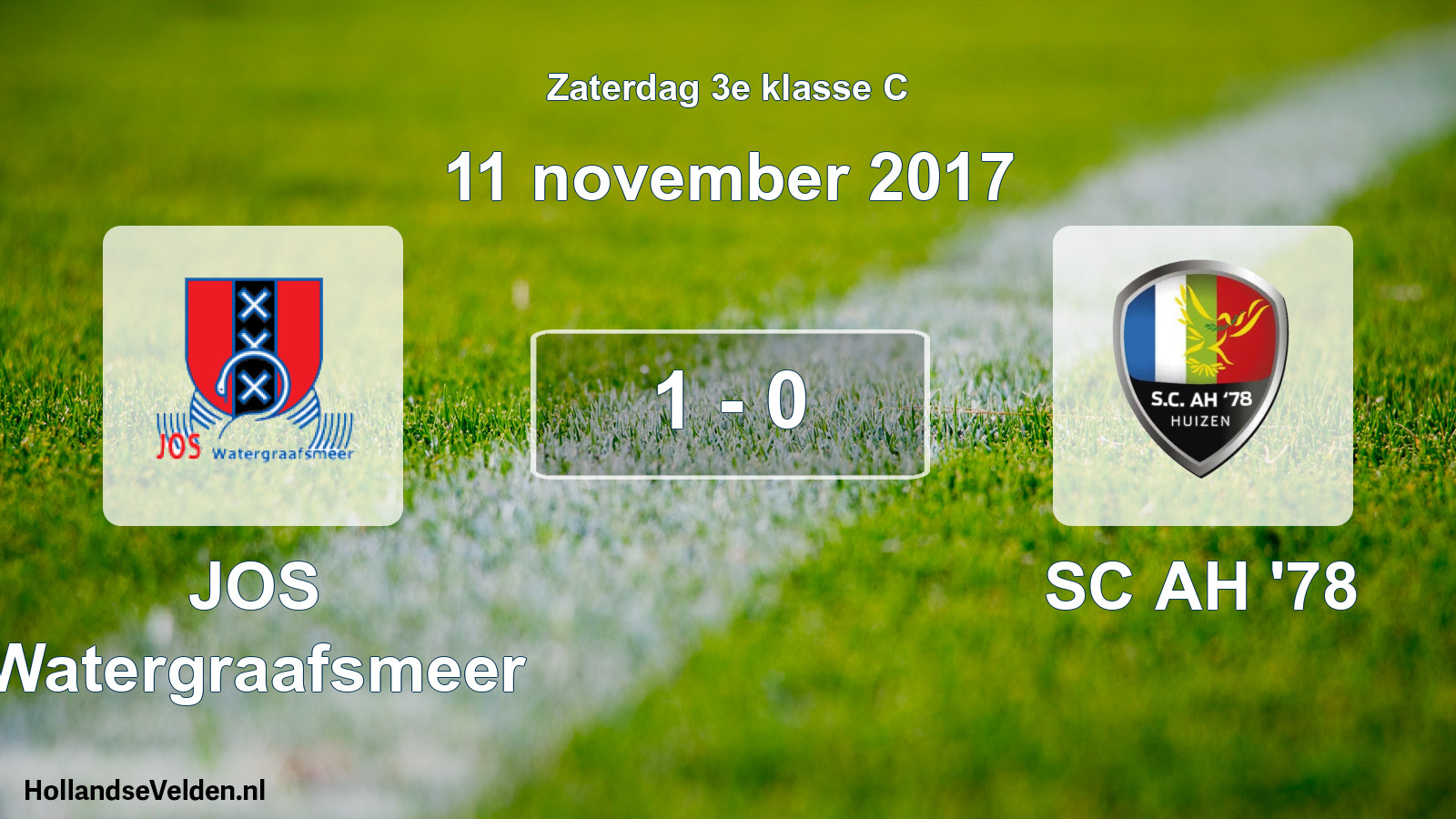 Total number of matches played: JOS Watergraafsmeer - SC AH '78 1 - 0 (11 November 2017)