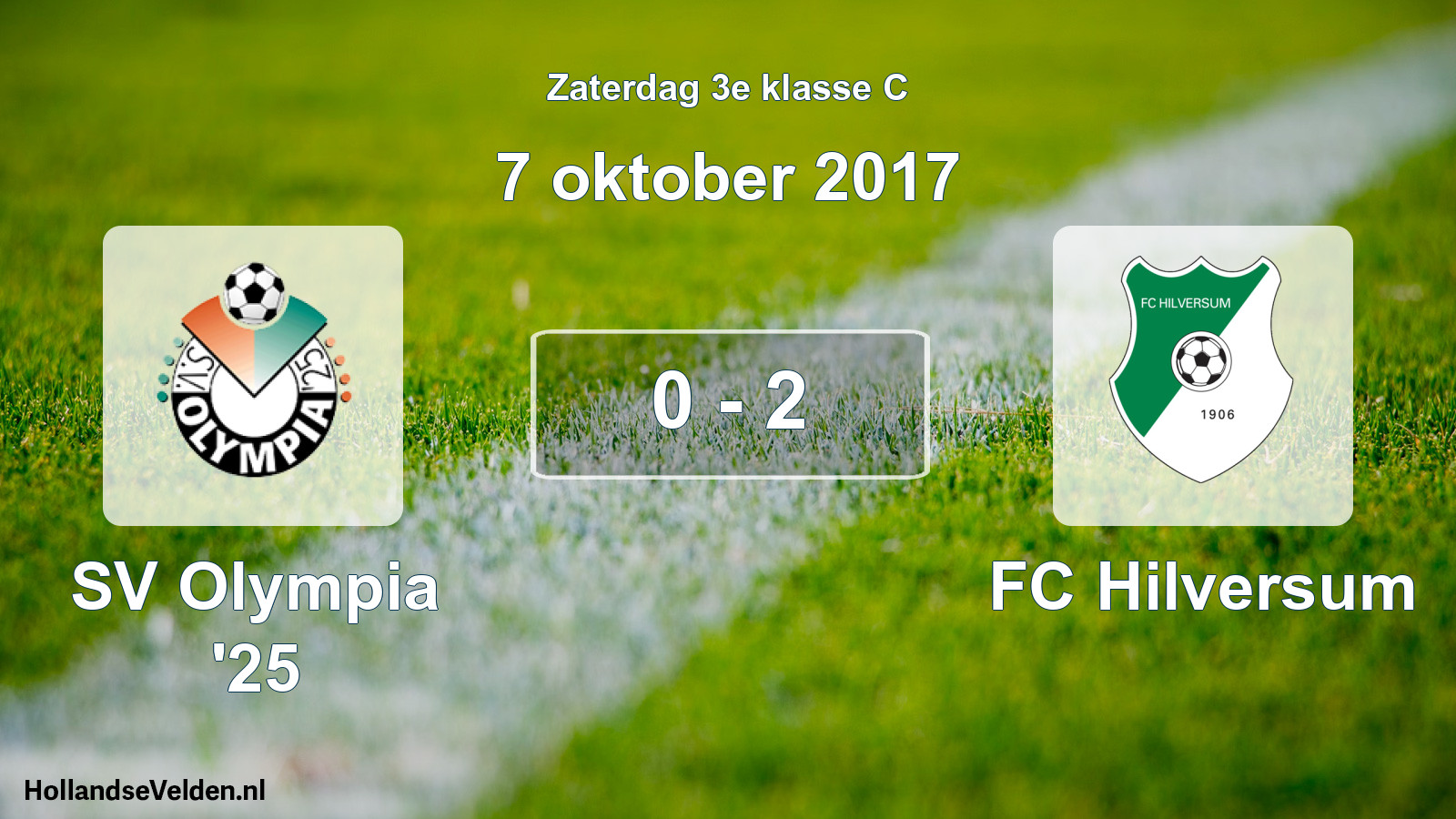 Total number of matches played: SV Olympia '25 - FC Hilversum 0 - 2 (7 October 2017)