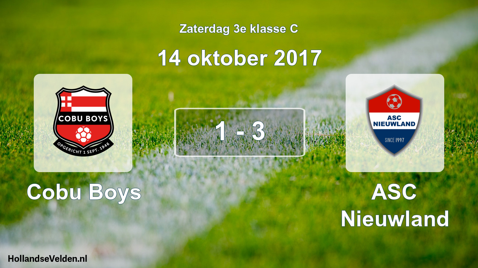 Total number of matches played: Cobu Boys - ASC Nieuwland 1 - 3 (14 October 2017)