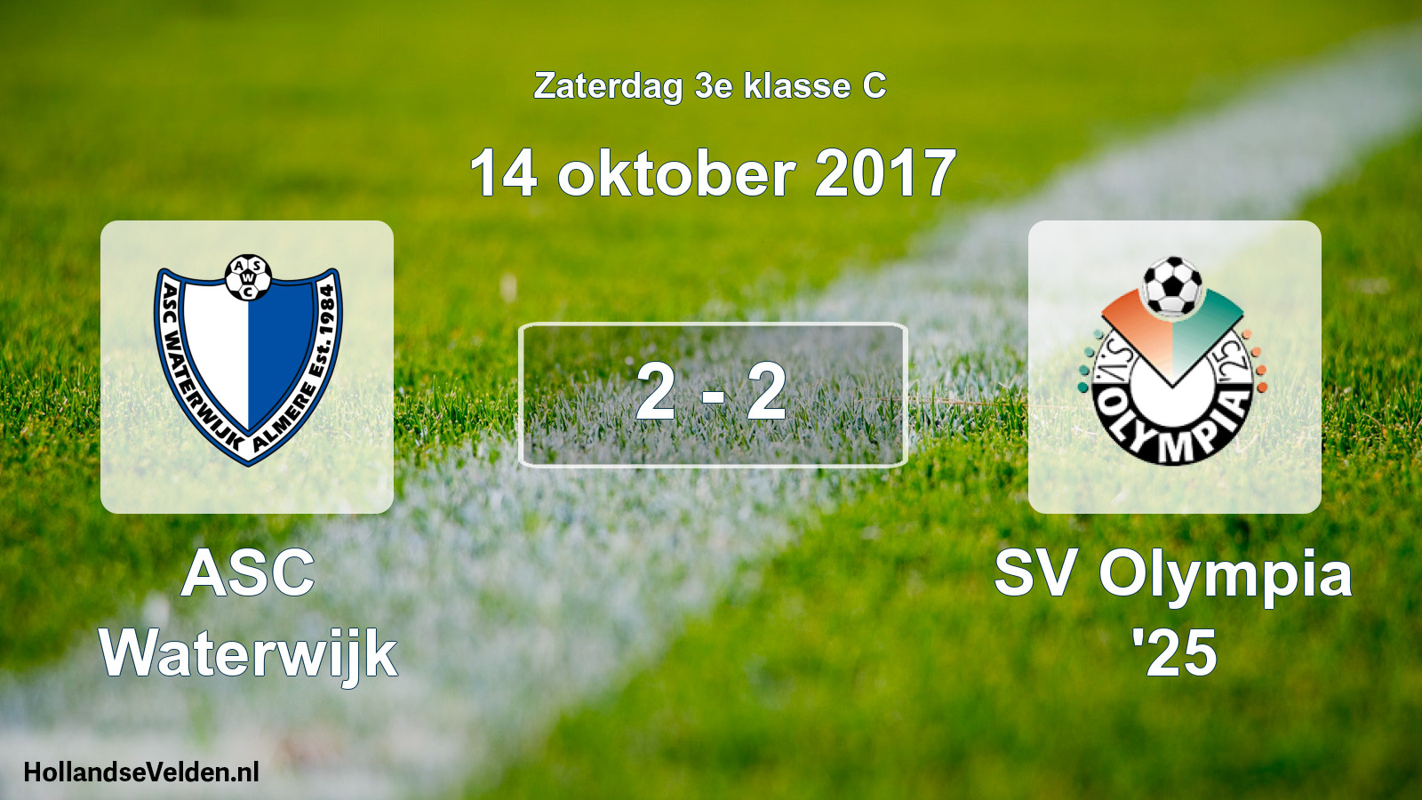 Total number of matches played: ASC Waterwijk - SV Olympia '25 2 - 2 (14 October 2017)