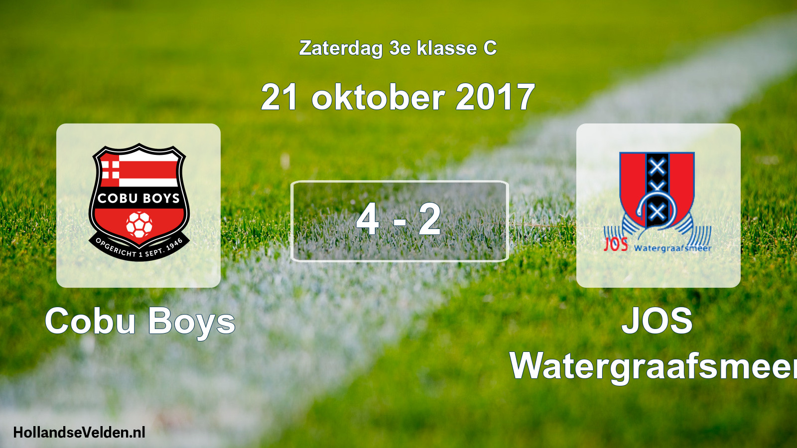 Total number of matches played: Cobu Boys - JOS Watergraafsmeer 4 - 2 (21 October 2017)