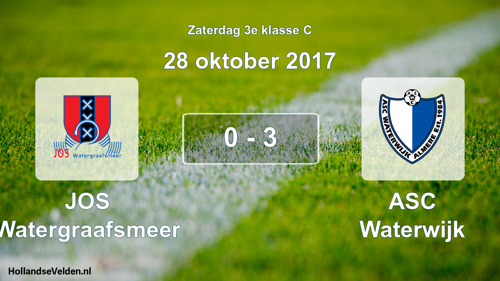 Total number of matches played: JOS Watergraafsmeer - ASC Waterwijk 0 - 3 (28 October 2017)