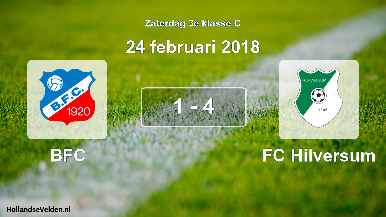 Total number of matches played: BFC - FC Hilversum 1 - 4 (24 February 2018)