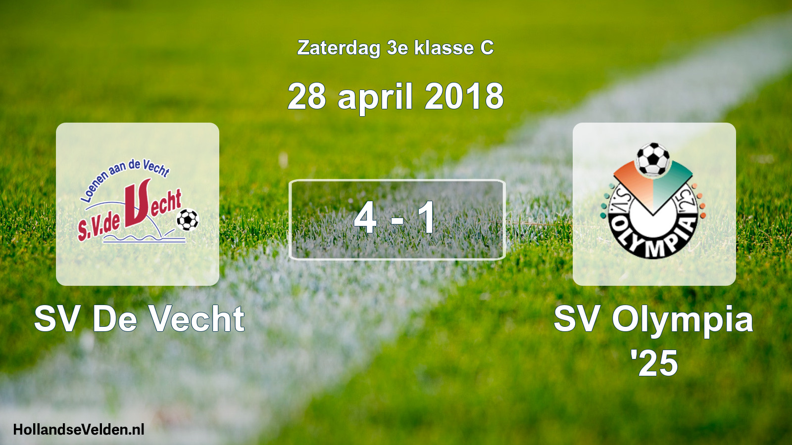 Total number of matches played: SV De Vecht - SV Olympia '25 4 - 1 (28 April 2018)