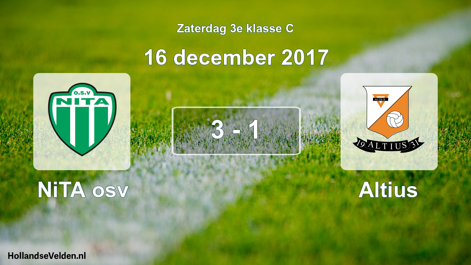 Total number of matches played: NiTA osv - Altius 3 - 1 (16 December 2017)