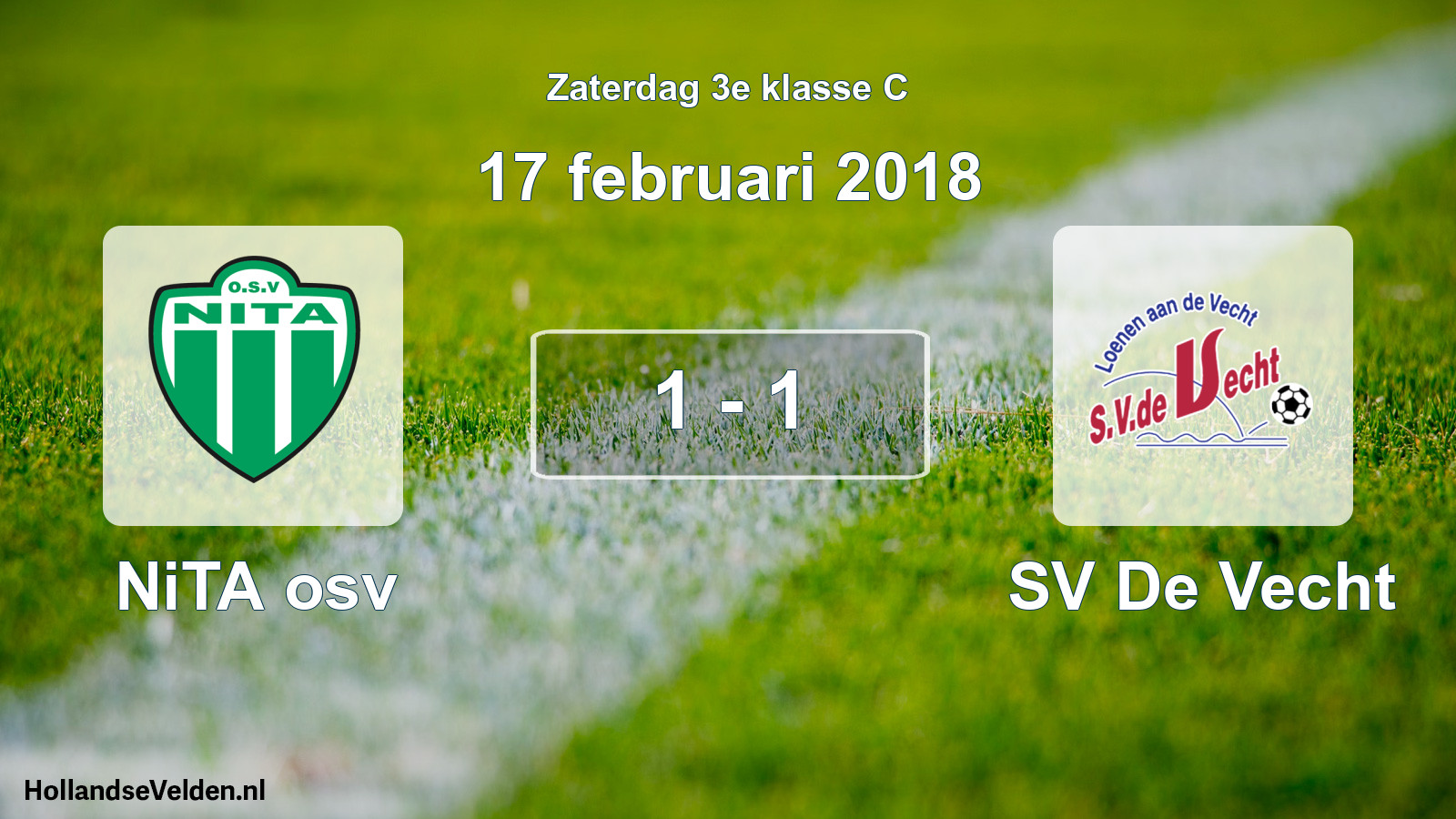 Total number of matches played: NiTA osv - SV De Vecht 1 - 1 (17 February 2018)