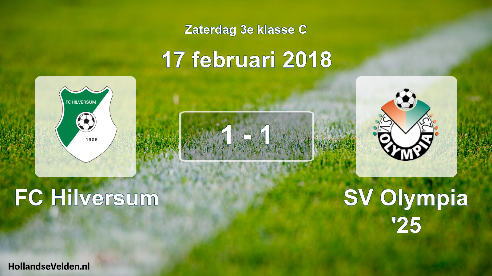 Total number of matches played: FC Hilversum - SV Olympia '25 1 - 1 (17 February 2018)