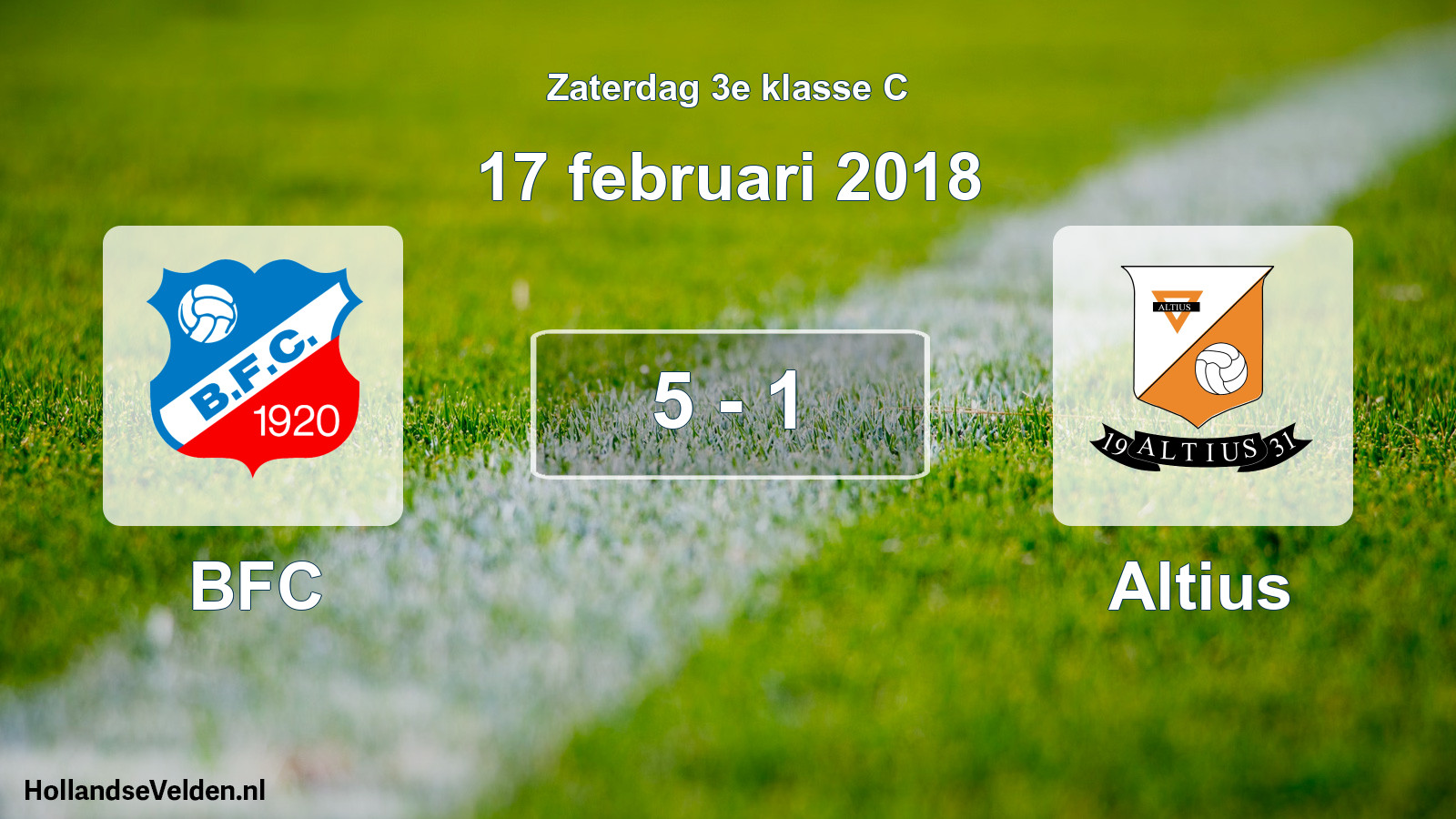 Total number of matches played: BFC - Altius 5 - 1 (17 February 2018)
