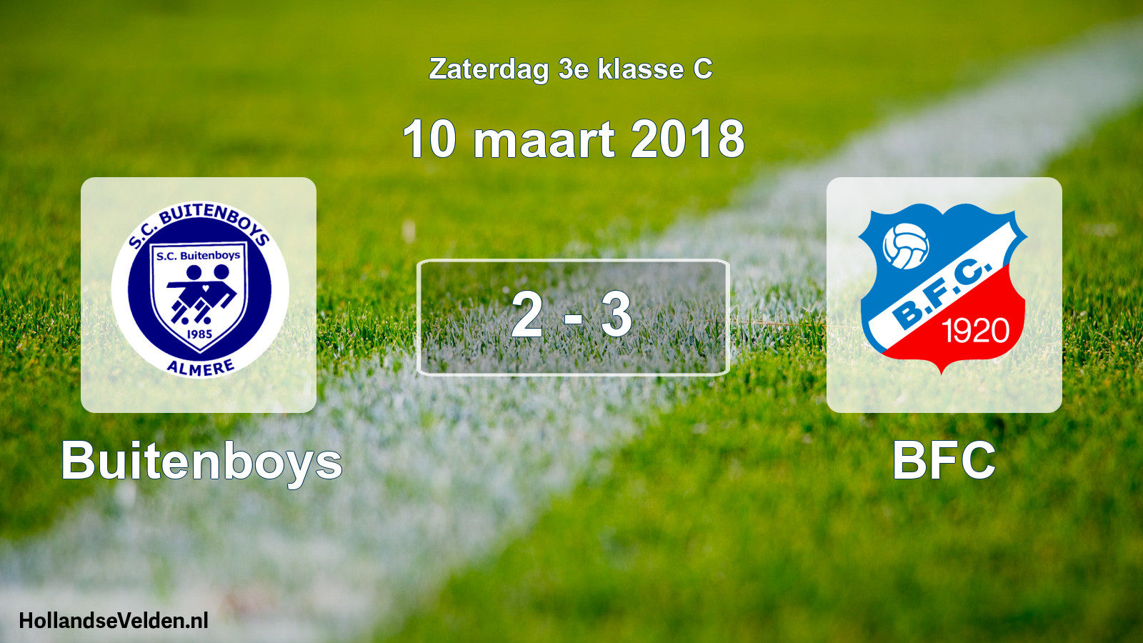 Total number of matches played: Buitenboys - BFC 2 - 3 (10 March 2018)