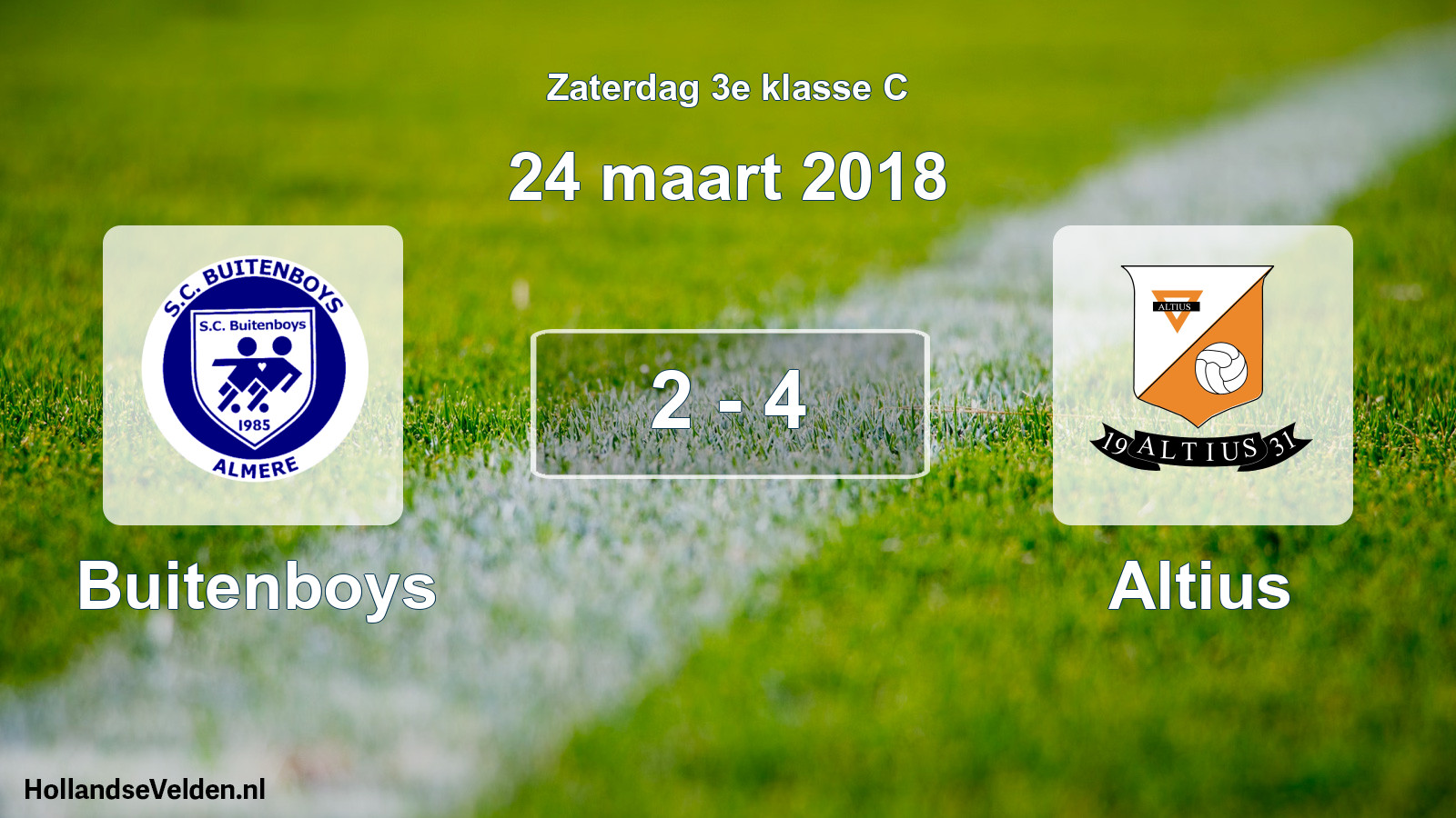 Total number of matches played: Buitenboys - Altius 2 - 4 (24 March 2018)