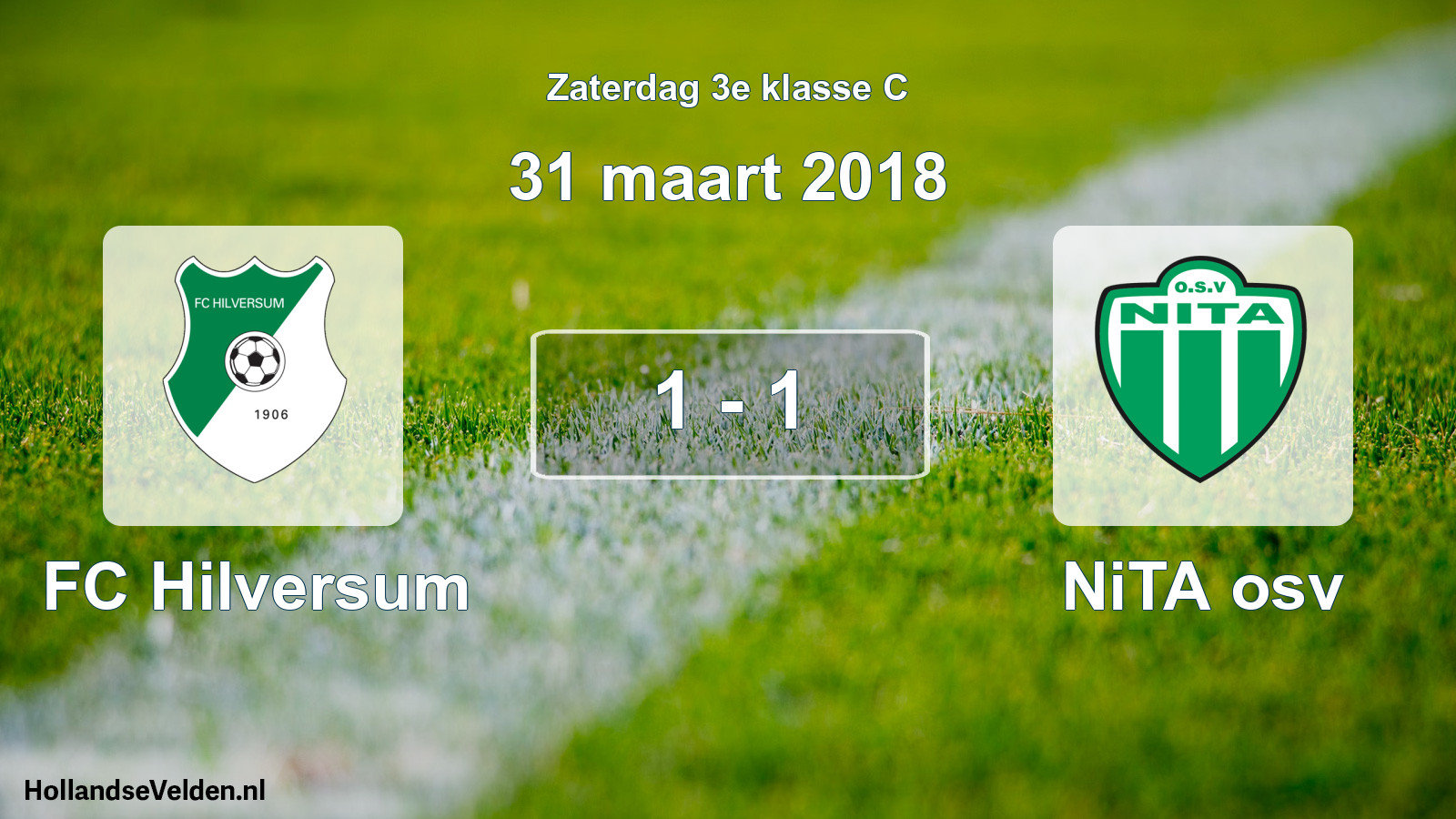 Total number of matches played: FC Hilversum - NiTA osv 1 - 1 (31 March 2018)