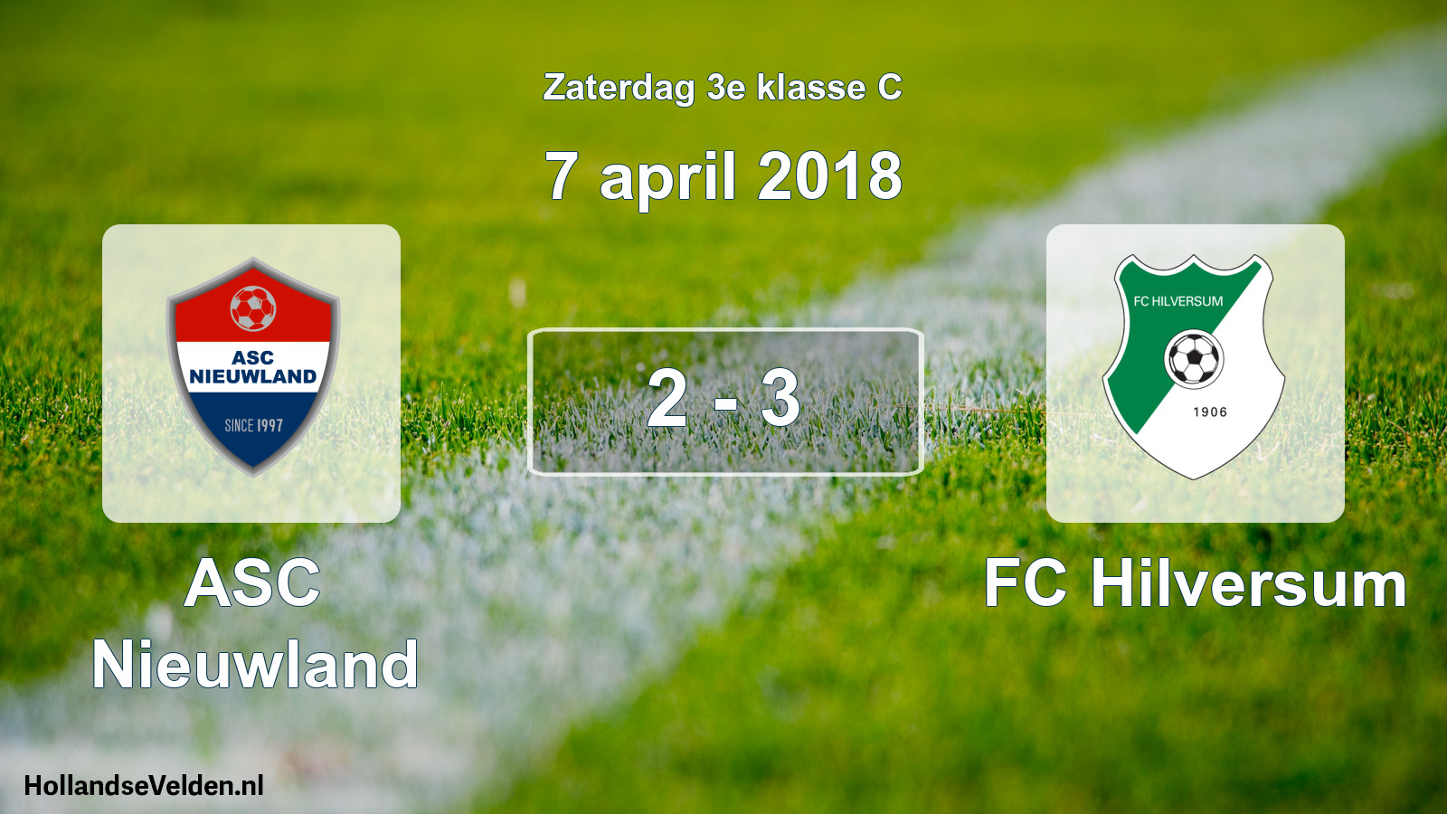 Total number of matches played: ASC Nieuwland - FC Hilversum 2 - 3 (7 April 2018)