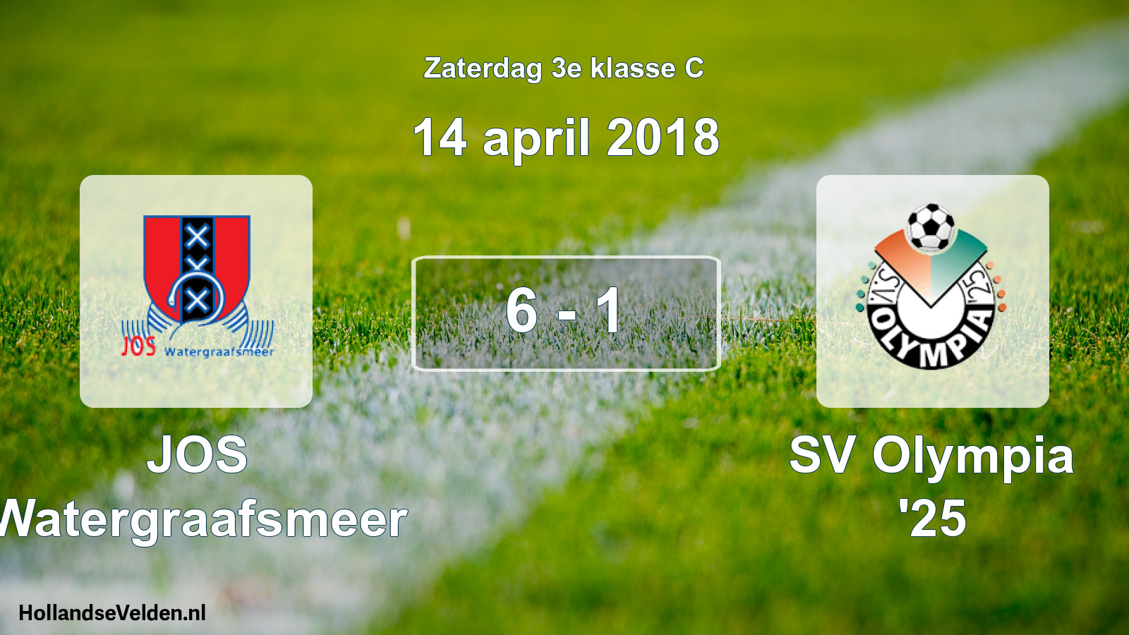 Total number of matches played: JOS Watergraafsmeer - SV Olympia '25 6 - 1 (14 April 2018)