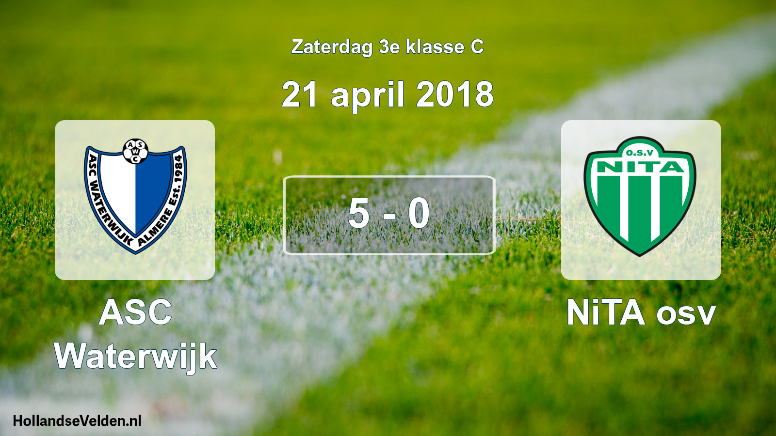 Total number of matches played: ASC Waterwijk - NiTA osv 5 - 0 (21 April 2018)