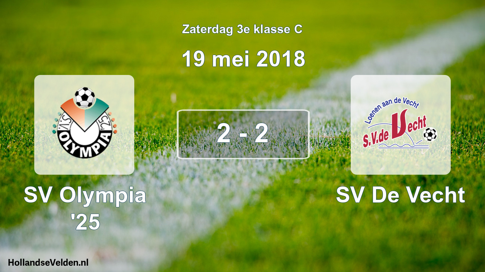 Total number of matches played: SV Olympia '25 - SV De Vecht 2 - 2 (19 May 2018)