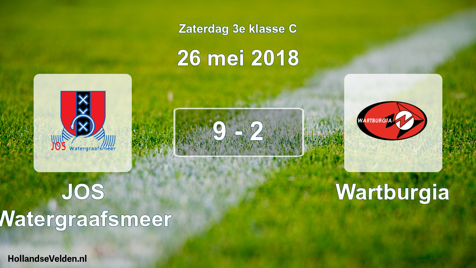 Total number of matches played: JOS Watergraafsmeer - Wartburgia 9 - 2 (26 May 2018)