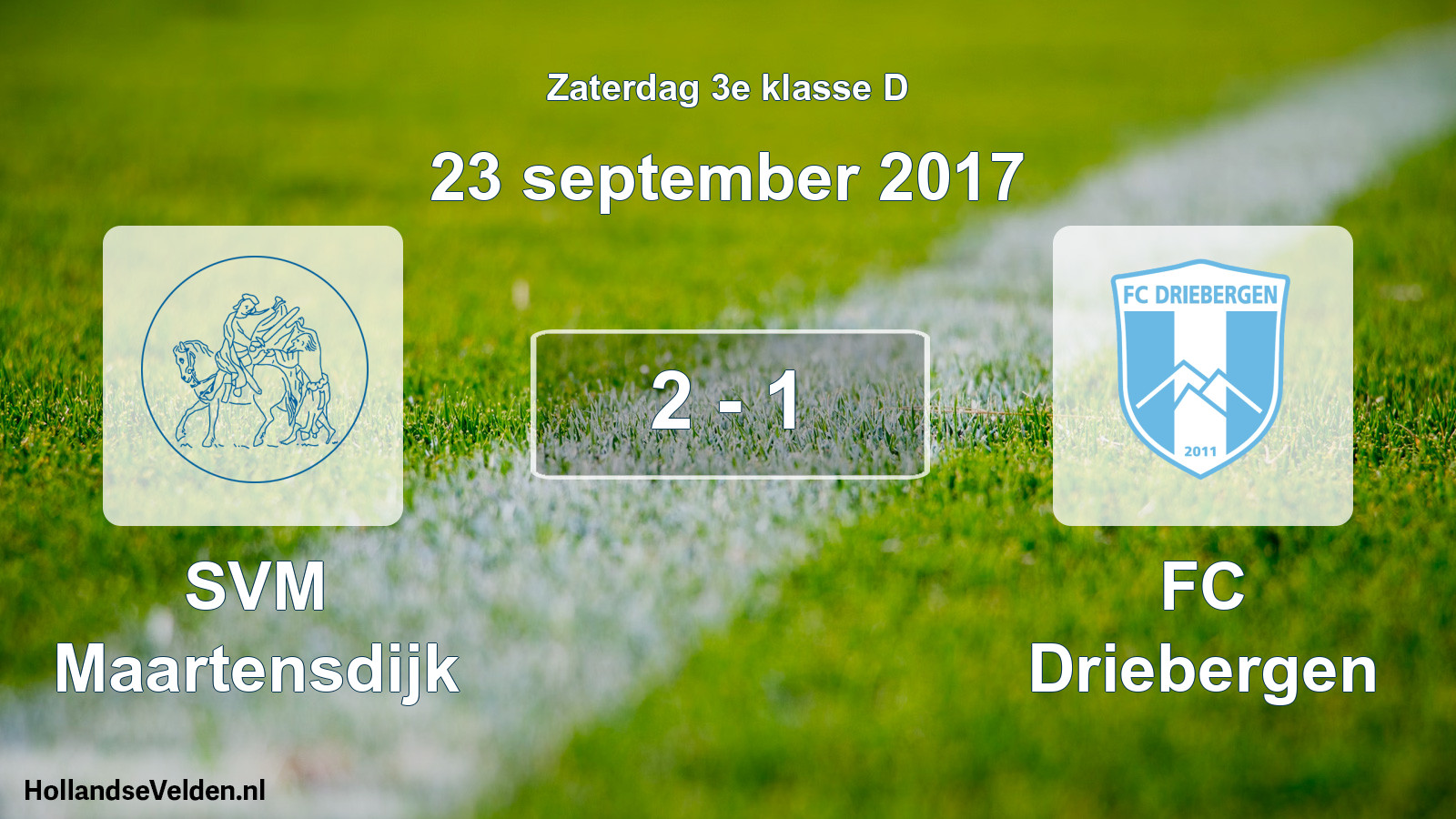 Total number of matches played: SVM Maartensdijk - FC Driebergen 2 - 1 (23 September 2017)