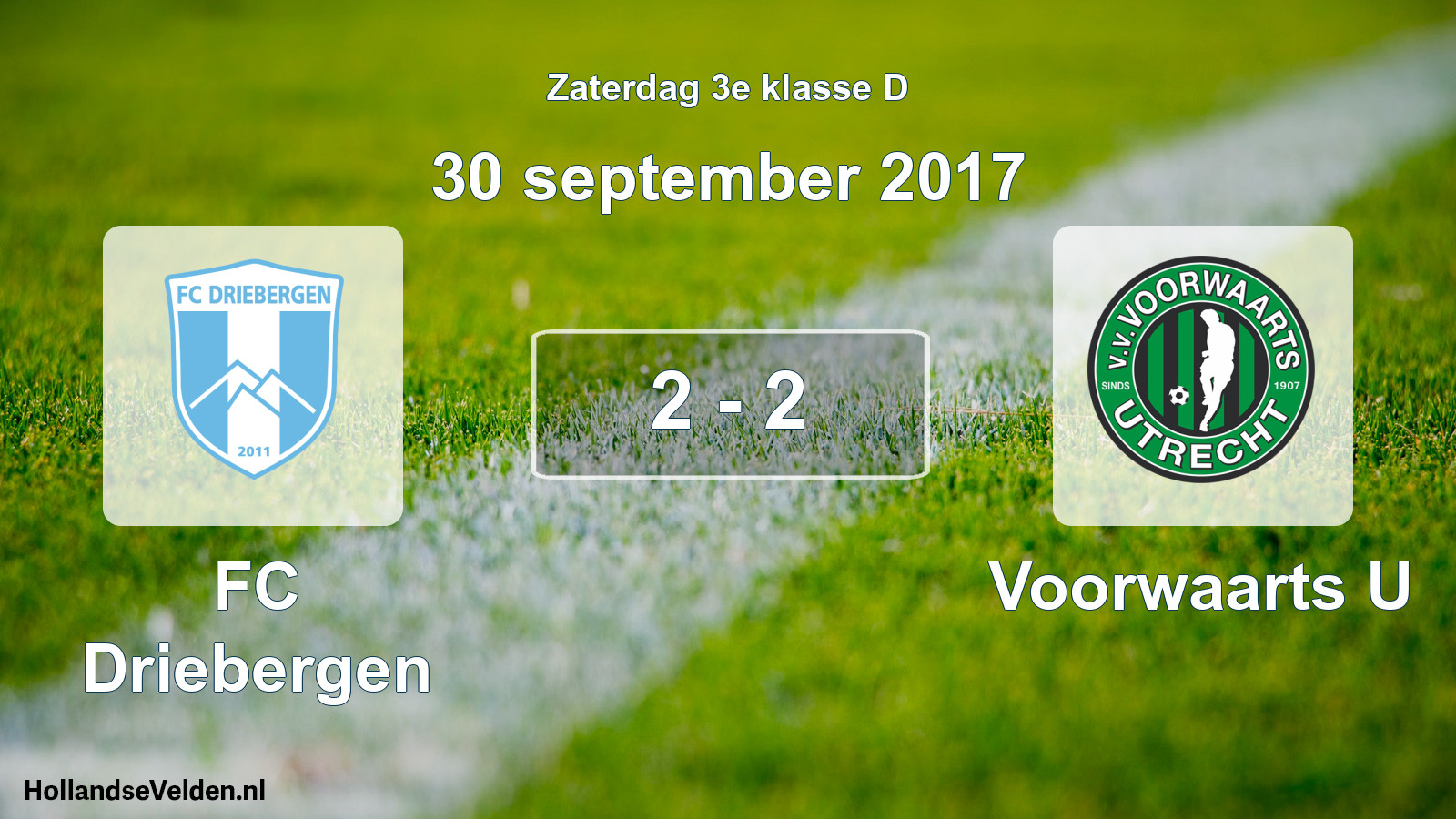 Total number of matches played: FC Driebergen - Voorwaarts U 2 - 2 (30 September 2017)