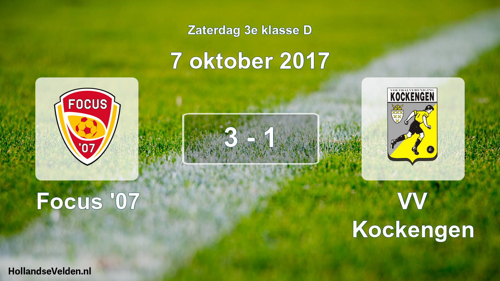 Total number of matches played: Focus '07 - VV Kockengen 3 - 1 (7 October 2017)