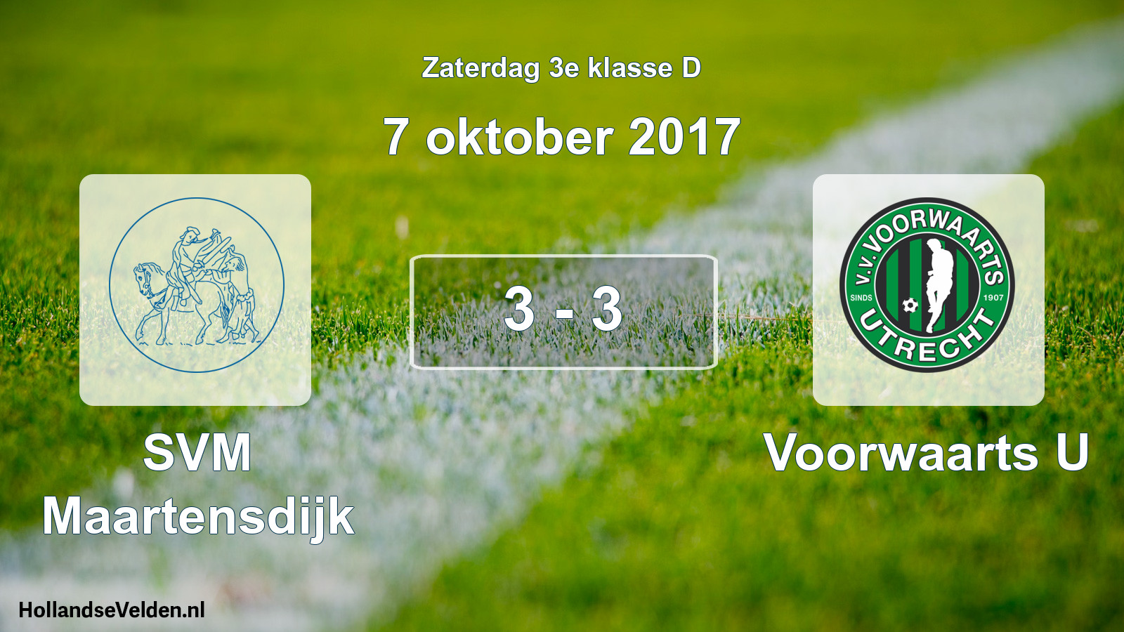 Total number of matches played: SVM Maartensdijk - Voorwaarts U 3 - 3 (7 October 2017)